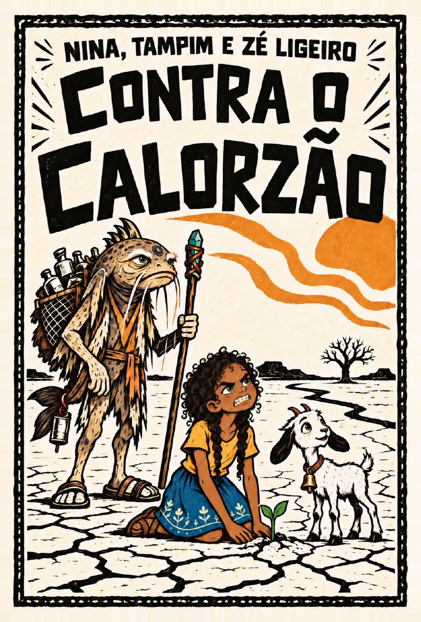Capa do livro Nina, Tampim e Zé Ligeiro contra o Calorzão